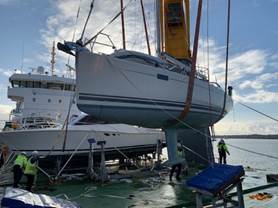 A picture containing sky, outdoor, boat, dock
Description automatically generated